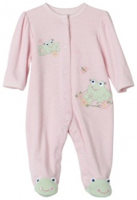 Little Me Frog Friends footie, Pink