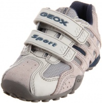 Geox Kid's Snakeboy 28 Leather Sneaker (Toddler/Little Kid/Big Kid), Off White/Light Blue, 39 M EU (6 M US Big Kid)