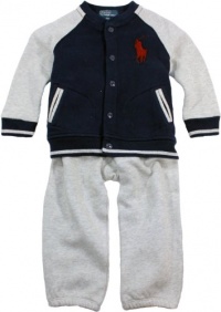 Polo Ralph Lauren Infant Boy's Big Pony Fleece Hook-Up Set (24 Month, French Navy)