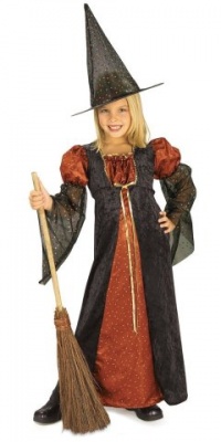 Halloween Concepts Child's Orange Glitter Witch Costume, Small