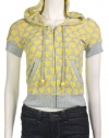 Juicy Couture Women's Hanky Love Terry Short Sleeve Zip Hoodie, X-Small