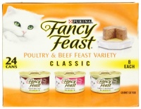 Fancy Feast Poultry & Beef Feast variety Pack,  3-Flavor Variety Pack (Beef, Chicken and Turkey & Giblets),   3 - Ounce Cans, 24 Count