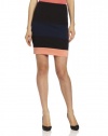 BCBGeneration Women's Tri Color Blocked Skirt, Black, Medium