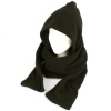 Winter Fleece Hooded Scarf Pullover Headscarf Neckwarmer Hoodie Ski Hat Black