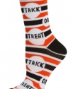 Happy Halloween Women's Crew Socks-1 Pair-Sock 9-11 (Shoe 5-10) -Orange/Black-Trick or Treat Stripes