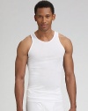 EXCLUSIVELY OURS. Classic style in ribbed supima cotton. Three tank tops per pack Machine wash Imported