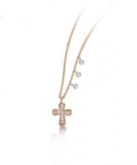 Meira T 14K Rose Gold & Diamond Delicate Cross with Bezel Diamond Accents Necklace