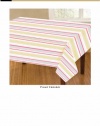 Homewear Retro Rose Stripe Printed Microfiber 60 by 84-Inch Oblong Table Cloth