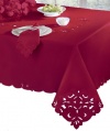 Homewear Cutwork and Emboridery Tablecloth Southampton Scroll 52 by 70-Inch Oblong Tablecloth, Wine