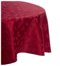 Lenox Holly Damask 70-Inch Round Tablecloth, Red