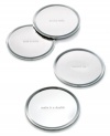 Engraved with four oft-heard phrases at a cocktail party – from with a twist to bottoms up – the Silver Street coasters raise a glass with the impeccable style of kate spade new york.