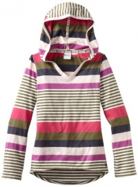 Roxy Kids Girls 7-16 Glacier Long Sleeve Top, Recruit Olive Stripe, Medium