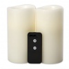 Remote Controlled Flameless Battery Ivory Pillar Candles Set of 2 3x6 By Enjoy Lighting with Triple LED Flicker