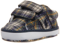 Ralph Lauren Layette Bollingbrook EZ Crib Shoe (Infant/Toddler),White/Navy/Plaid,2 M US Infant