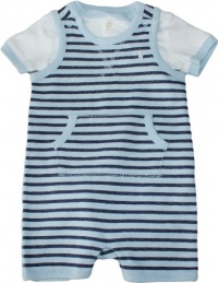 Ralph Lauren Layette Boy's Striped Shortall Set (6 Month, Cold Springs)