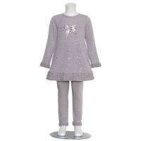 Rare Editions Little Girls 6X Grey Christmas Sweater Leggings Outfit