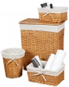 Creative Bath Wickerworks 4-Piece Hamper/Storage Set, Honey