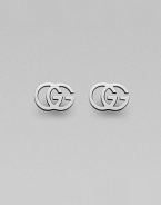 The famous interlocking double G, crafted into stunning studs of 18k white gold. 18k white gold Width, about ½ Post back Made in Italy