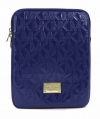 Michael Kors Signature Electronics Leather Tablet Case Sapphire Blue