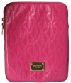 Michael Kors Pink Zinnia Patent Leather Monogram Ipad Tablet Case Sleeve