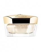 Abeille Royale Night Cream contains the Pure Royal Concentrate ingredient, extracted from the natural healing power of bee products. Exclusive to Guerlain, this ingredient promotes the healing process in aging skin to help repair wrinkles and tissue firmness by 63% in just 16 hours. A higher concentration of Royal Jelly optimizes skin's night regeneration, with double the results when paired with Abeille Royale Serum. Signs of fatigue are reduced and skin is smoothed upon waking.