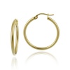 18k Yellow Gold Plated Sterling Silver Polished 2x25 Clicktop Hoop Earrings