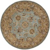 Safavieh Heritage Collection HG958A Handmade Blue and Gold Hand-Spun Wool Round Area Rug, 3-Feet 6-Inch Round