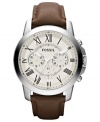 A classic brown leather watch detailed with Roman numerals from Fossil's Grant collection.