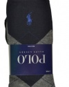 Polo Ralph Lauren Men's 3 Pack Argyle Socks (10-13) 1 Navy Argyle, 1 Solid Black, 1 Solid Gray