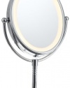 Conair BE51 Double-Sided Oval Illuminated Mirror, 6 Inch, 7x/1x Magnification, Fog-Free Viewing