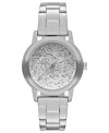 DKNY presents a serene timepiece with a shimmering dial.