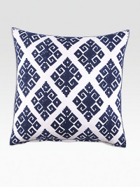 EXCLUSIVELY AT SAKS.COM. These hand-block printed pillows evoke dreams of Ghana, with all the rhythm, sun, and hubbub of its local markets.55% linen/45% cottonHand-stitched edgingConcealed zip closure20 X 20Imported 