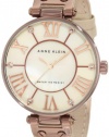 Anne Klein Women's 10/9919BMTN Rosegold-Tone Tan Leather Strap Watch