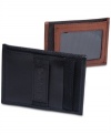 For the man who likes to travel light and currency free, this front pocket wallet by Timberland is ideal. Designed to hold a picture identification card and two credit cards. Makes a perfect gift.