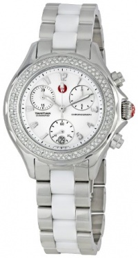 Michele Women's MWW12E000001 LG Tahitian Diamond Stainless-Steel Ceramic Chronograph Watch