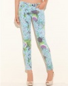 GUESS Brittney Ankle Skinny Floral-Print Jeans, STONE WASH (25)