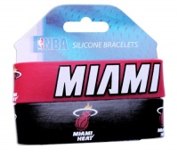 NBA Miami Heat Silicone Rubber Bracelet Set, 2-Pack