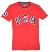 Polo Ralph Lauren Men Custom Fit USA Olympic Team London 2012 Logo T-shirt (XL, Red/navy/off white)