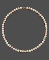 Pretty pearls for your little princess. This strand of cultured freshwater pearls (5-6 mm) features pearls of different color. Set in 14k gold. Approximate length: 14 inches.