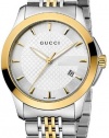 Gucci Men's YA126409 Gucci timeless Steel and Yellow PVD Silver Dial Watch