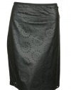 Ellen Tracy Womens Faux Leather Eyelet Detail Straight Skirt