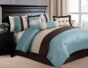 Victoria Classics Hudson 7-Piece King Comforter Set, Blue/Chocolate