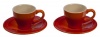 Le Creuset Stoneware Set of 2 Espresso Cups and Saucers, Flame