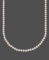 Add a look of instant glamour and ultimate elegance. This beautiful strand by Belle de Mer features AA Akoya cultured pearls (6-6-1/2 mm) set in 14k gold. Approximate length: 16 inches.