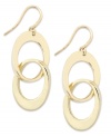 Alfani's dangling drop earrings bring a a chic, double link design. Crafted in gold tone mixed metal. Approximate drop: 2 inches.