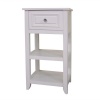 Elegant Home Fashions Dawson Collection Shelved Floor Cabinet with Drawer, White