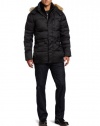 Marc New York by Andrew Marc Men's Alpine Down Filled Nylon Parka with Fur Trimmed Hood, Black, Medium