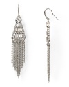 Get super dramatic with this pair of fringed earrings from ABS by Allen Schwarz. Crafted of metal and set with crystals, it is the perfect pair for the modern day ice princess.