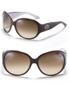 Juicy's oversized sunglasses offer you movie star chic. With signature logo on temples, nose tabs to help secure fit.