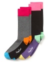 Happy Socks steps into the colorblock trend in these multicolor crew socks.